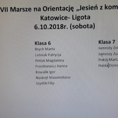 Marsze na orientację Katowice- Ligota, 6.10.2018r.- zdjęcie      40/39